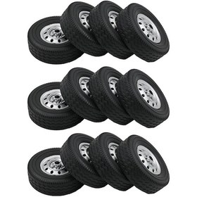 Resim Yaozixa Wpl D12 1/10 Rc Kamyon İçin 4 Adet Kauçuk Lastikli Tekerlek, Kaliteli Ve Dayanıklı, 55mm Dış Çaplı Yükseltme Parçası 