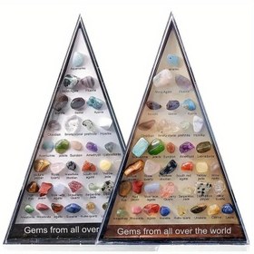 Resim 36 Adet/set Kristal Mineral Örnekleri Süs, Düzensiz Yontulmuş Taşlar Koleksiyon Kutusu, Araştırma Öğretimi İçin, Ev Odası Oturma Odası Ofis Dekoru, Sevgililer Günü Yeni Yıl Paskalya Anneler Günü Hediyesi 