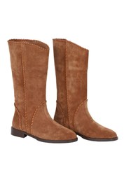 Resim Bueno Shoes Taba Süet Kadın Düz Çizme 30wc25567 