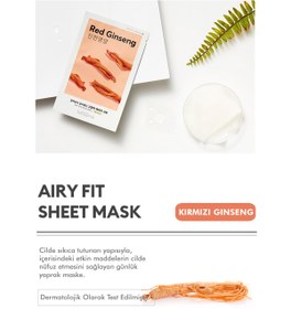 Resim Missha KırmızıGinseng Özlü Sıkı Görünüm Sunan Besleyici Yaprak Maske Airy Fit Sheet Mask Red Ginseng 