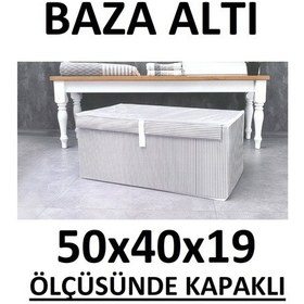 Resim Baza ve Çekyat Tipi Hurç 50*40*19 Baza Altı Hurç Çok Amaçlı Kutu Hurç Gri 