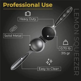 Resim AyrStore Limon Sıkacağı Metal Döküm Manuel Profesyonel Narenciye Portakal Pressi Çekirdek Filtreli 