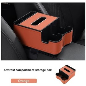 Resim Xuweiwei Orange Dual Kap Organizatörü Çift Bardaklı Evrensel Araç Düzenleyici Dayanıklı Kumaş İç Cep Telefon Saklama 