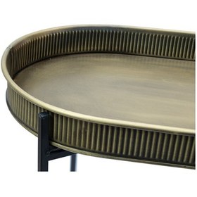 Resim Standlı Oval Tepsili Sehpa Altın Rengi 