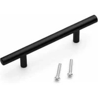 Resim Paslanmaz Metal Kulp, Mat Siyah, Dolap Çekmece Mobilya Kulbu, Tv Ünitesi Yatak Odası Vestiyer Mutfak Için 96 128 160 192 224 320 mm (224 Mm, Adet, 1) 