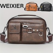 Resim WEIXIER Erkek Çok Cepli Crossbody Evrak çantası Dönüştürülebilir Sırtta Taşınabilen Sürekli Omuz Askısı, İstenilen Boyda Bel Kemeri & El đeği ile - kahvereng/siyahlanmış Tan gibi şekillendirmeli, Altın Şerit Donatım, çekmel bölmeler iş ortamı çalışma seyehat etme üzerine tasarlan-miş erklerin ideal hediyesi- Günlükü ve resmi olarak tašina- bilen- müzikal dayaňık hergünluk dańa- nışka sürtülmesi, ertelere omuz đeğişle- meki yapılmasıyla hafif 