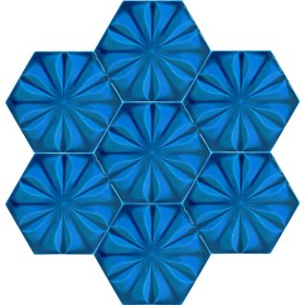 Resim Armada Çini 15x17 Cm Çiçekli KobaltAltıgen Seramik 