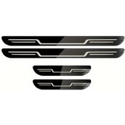 Resim Sunshine022 4 Adet Siyah Ağır Hizmet Paslanmaz Çelik Araç Eşik Koruması Çizilmeye Kaymaya Dayanıklı 