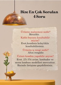 Resim Bamyum Bakır Rengi Linate Avizetekli Sarkıt Retro Restoran Yemek Toplantı Odası Masaüstü Pastane Bar 