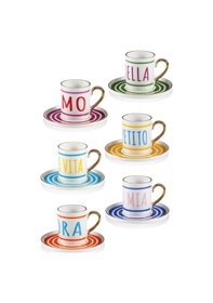 Resim The Mia La Dolce Vita Türk Kahvesi Fincan Takımı 6 Kişilik Çok Renkli 