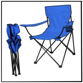 Resim Uyguna-yakala Mavi - Taşıma Çantalı Katlanır Kamp Piknik Sandalyesi - Bardaklıklı -tab.287 Mavi 