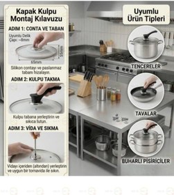 Resim Mainshop 2 Adet Dikey Tasarım Tencere Tava Kapağı Tutma Kolu Isıya Dayanıklı M-1056 