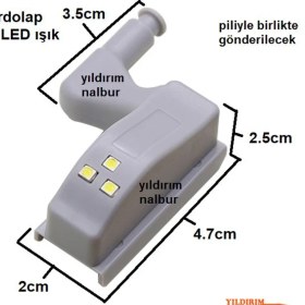 Resim Yıldırım Nalbur 2 Adet Gardolap Içi LED Aydınlatma Otomatik Dolap LED Lamba Gece Lambası 