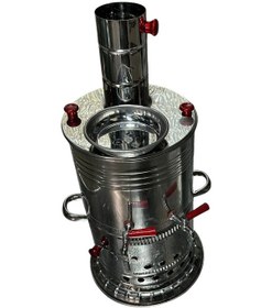 Resim Odunlu Çift Musluklu Çelik Semaver 5 Lt -127 