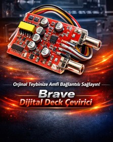 Resim Brave Dijital Deck Çevirici - 2 Kanal Amfi Dönüştürücü - Teybe Amfi Aparatı 