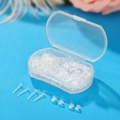 Resim 200 Adet Şeffaf Plastik Küpe Çivisi Düz Silikon Arka Yüzeyli - DIY Spor ve Günlük Kıyafetler İçin Mükemmel 