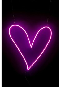 Resim Neon Led Işık Kalp Gece Lambası Renkli 
