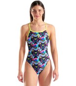 Resim Multi Chameleons Swimsuit Lace Back Kadın Siyah Yüzücü Mayosu 010209560 1766740 Siyah 
