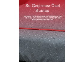 Resim WestCover Suzuki Gn 125 Topcase Uyumlu (Kırmızı-Dikişli) Reflektörlü Motosiklet Brandası 