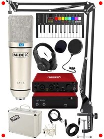 Resim markentegra Stüdyo Kayıt Ekipmanları Seti - Midi Klavye Mikrofon 