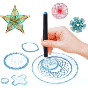 Resim Desen Çizim Cetveli Spirograph 3 Boyutlu 12 Adet Mavi 