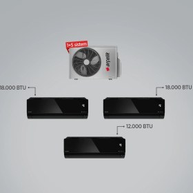 Resim Arçelik A++ 18000 BTU + 18000 BTU + 12000 BTU İç Ünite (1 adet Dış Ünite = 3 adet İç Ünite) 30000 BTU 1+3 Multi Inverter Klima 