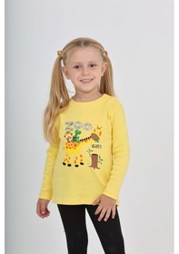 Resim Toontoy Kız Çocuk Zürafa Baskılı Sweatshirt Koyu Sarı 