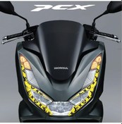 Resim Honda Pcx Ön Far Kaşı Lv Tasarımı Şeffaf Sticker Sarı Model 2 