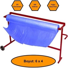 Resim 160 Micron Mavi Naylon Örtü, 6x4 Metre 