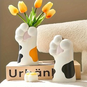 Resim Sevimli Kedi Pati Reçine Vazo - Ev & Ofis Dekoru için Sevimli Karikatür Tasarımı, Oturma Odası ve Masaüstü Sergisi için Mükemmel 