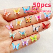 Resim 50/110 adet Mini Reçine Kelebek Serisi Süsler, Renkli Böcek Temalı Süsler, Tırnak Sanatı, Scrapbooking, Saç Tokaları, Takı Yapımı ve Noel El Sanatları, Ev Dekoru, Koridor Süsü, Ofis Dekoru, Bahçe Dekoru, Sahne ve Düğün Dekoru için uygun 