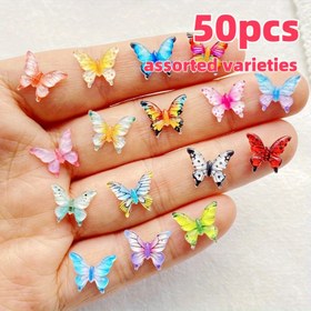 Resim 50/110 adet Mini Reçine Kelebek Serisi Süsler, Renkli Böcek Temalı Süsler, Tırnak Sanatı, Scrapbooking, Saç Tokaları, Takı Yapımı ve Noel El Sanatları, Ev Dekoru, Koridor Süsü, Ofis Dekoru, Bahçe Dekoru, Sahne ve Düğün Dekoru için uygun 