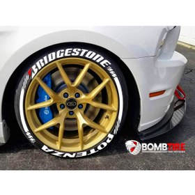 Resim bombtire Lastik Yazısı Sticker Arma 2.5 cm Yeni Model Şeritli Ürün 16 Adet + Tutkal Dahil uyumlu 