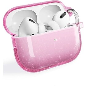 Resim Effox Apple Uyumlu AirPods Pro 2 Allstar Airbag 32 Parlayan Simli Saydam Renkli Kılıf-pembe Pembe 