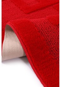 Resim Doğal Kaymaz Taban Banyo Paspas Uzun Ömürlü Yumuşak Dokulu Su Emici Yıkanabilir Smile 60x100 Kırmızı 