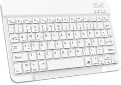 Resim BL30 Bluetooth 10" iOS Windows Android Uyumlu Kablosuz Klavye Türkçe Şarjlı Multimedia Ultra İnce Beyaz Valkyrie
