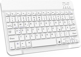 Resim BL30 Bluetooth 10" iOS Windows Android Uyumlu Kablosuz Klavye Türkçe Şarjlı Multimedia Ultra İnce Beyaz 