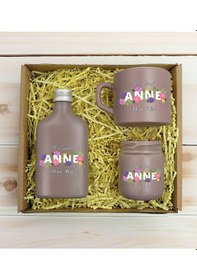Resim Bk Gift Kişiye Özel İsimli Dtf Anne Temalı Mat Gri Kahve Fincanı & Kolonya & Mum Hediye Seti-3, Anneye Hediye, Anneler Günü Hediyesi Kobitmeyencom3095 