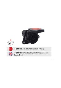 Resim Unıversal Tir Römork Fişi Dişi-abs-ebs-7'li-siyah Vidalı-plastik - Aksa-14047 