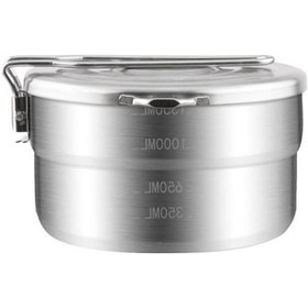 Resim Teltree 1.5l 304 Paslanmaz Çelik Kamp Yemek Tenceresı, 16cm X 16cm X 9cm, 385g, Ağızlı Çanta İle Gümüş 