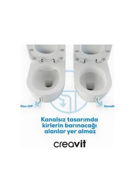 Resim Fe322 Free İnci Mat Beyaz Rim-off Asma Klozet, Creavit Duroplast Mat Beyaz Kapak 