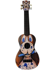 Resim Soprano Ukulele Köpek Desenli Kapak 
