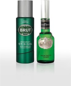 Resim Brut Original Erkek Bakım Seti Madalyon Plexi Parfüm EDT 100 ml, Deodorant 200 ml 