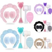 Resim 6 parçalı Silikon Yüz Bakım Seti - Hipoalerjenik Derin Temizlik Spa Maskesi Fırçası Seti Yumuşak Peluş Başbandı, Yumuşak Peeling Ovucuları, Kadınlar İçin Taşınabilir Cilt Bakım Araçları, İdeal Hediye 