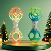 Resim Bebek Diş Kaşıyıcı ve Titreşimli Halter Oyuncak - Canlı Turuncu/Yeşil Renkli Dayanıklı Plastik BPA'sız Çiğneme Oyuncağı ile Duyusal Sallama Tasarımı için 3 Aydan Üstü Bebekler (Rastgele Renk), Bebek ve Küçük Çocuklar İçin Diş Kaşıma Yardımcısı 