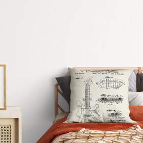 Resim Fender Stratocaster Gitar Ivory Çift Taraflı Kırlent Kılıfı 2 Adet 