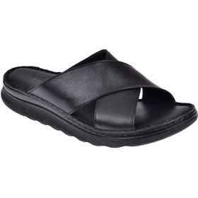 Resim Pullman Hakiki Deri Comfort Kadın Terlik Plm-45 Siyah-Siyah 