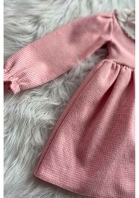 Resim Pembe Triko Kışlık Kız Çocuk Bebek Elbise 001 