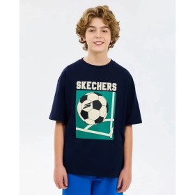 Resim Skechers B Graphic Tee Oversize T-Shirt Büyük Erkek Çocuk Lacivert SK2610079-3601 