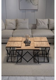 Resim Orta Sehpa Ve Zigon Sehpa V Lüx 5'li Set Atlantik Çam Atlantik Çam 